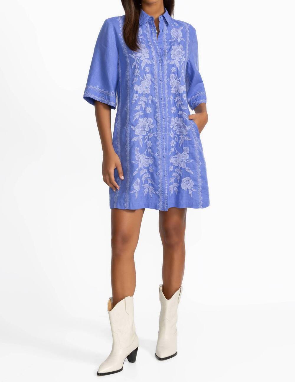 NEW JOHNNY WAS kimono sleeve linen shirt dress in camille